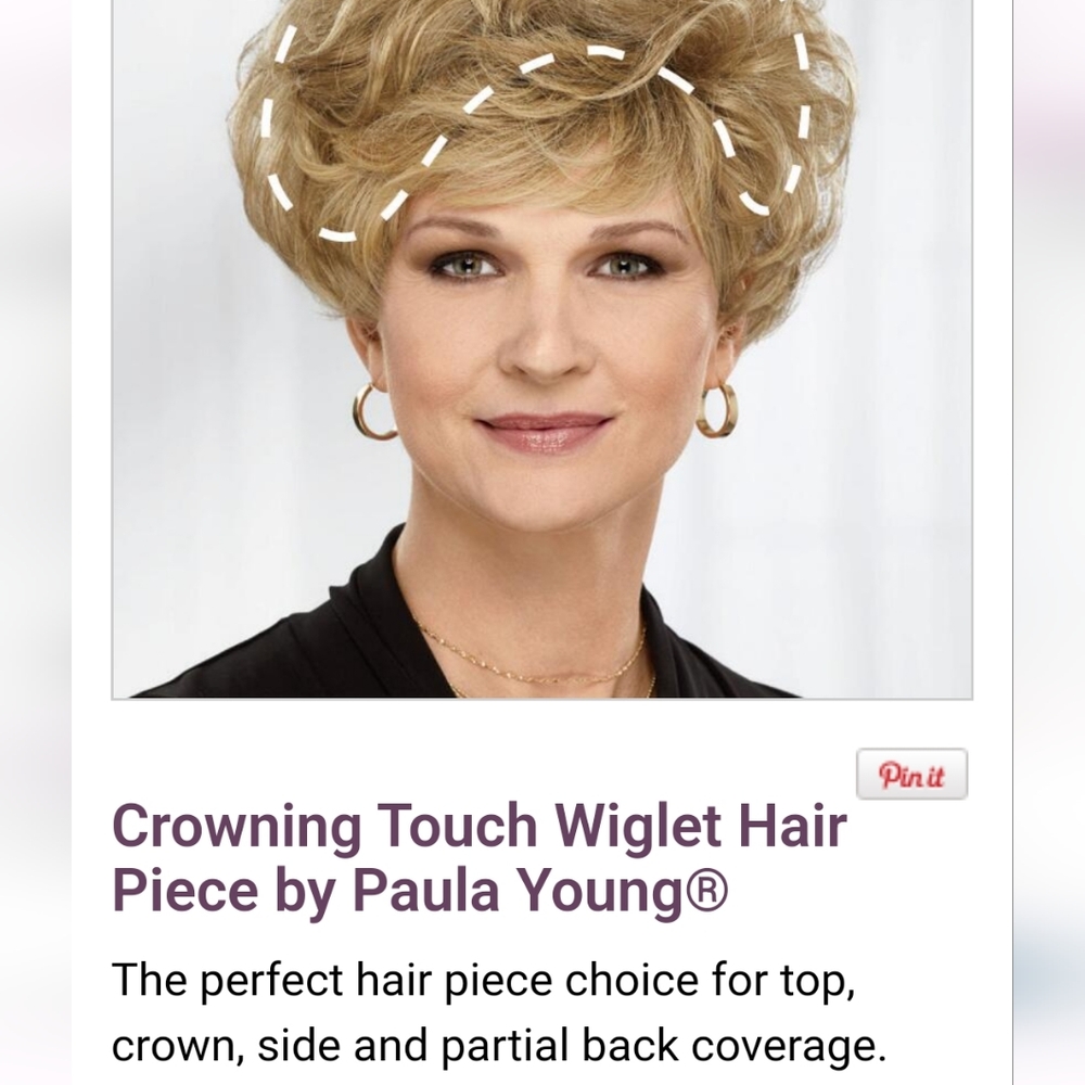 DARK BROWN Paula Young Crowning Touch Wiglet A1061 color 4 Dark Brown Synthetic
